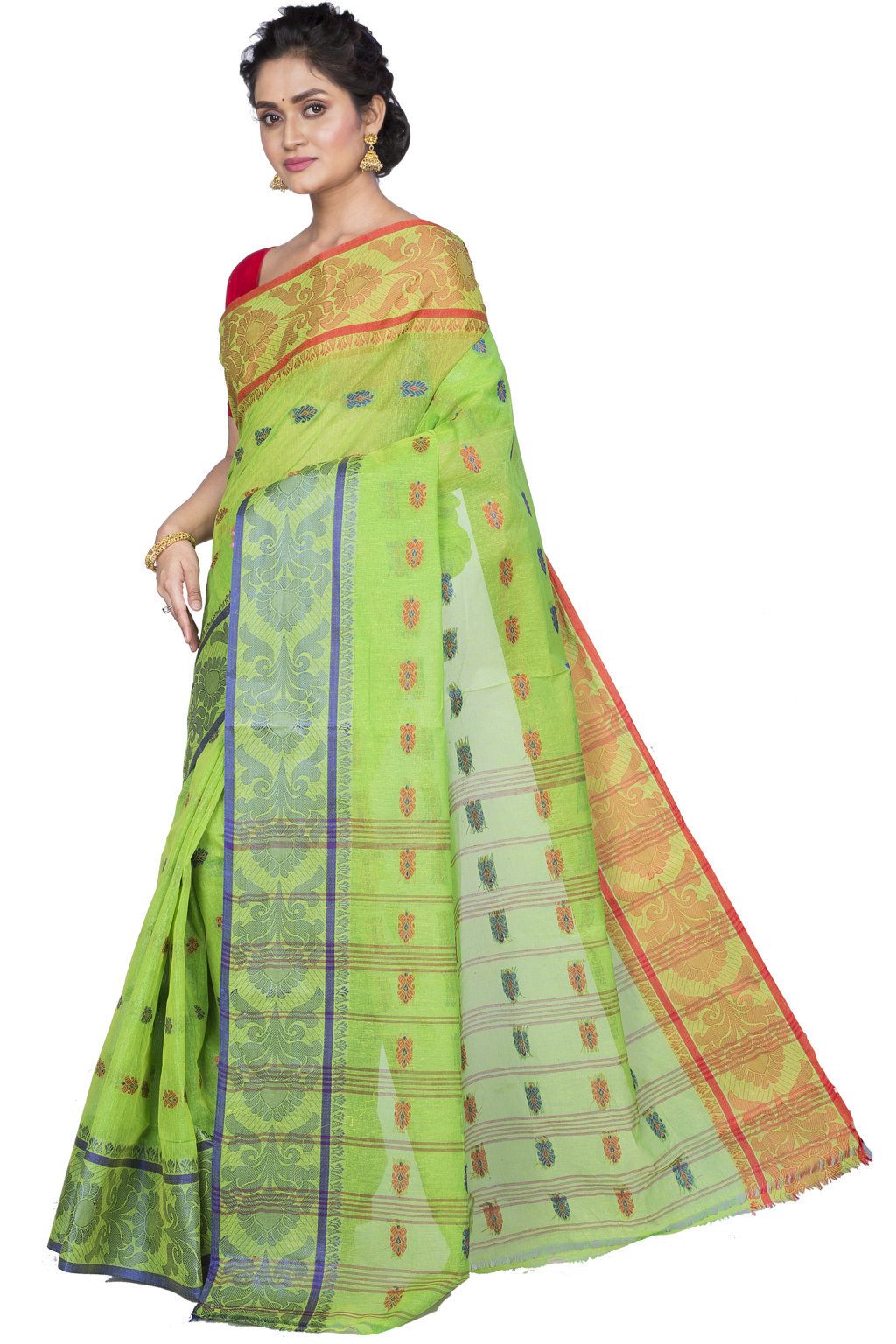 Green Pure Cotton Akriti Tant Saree (168)